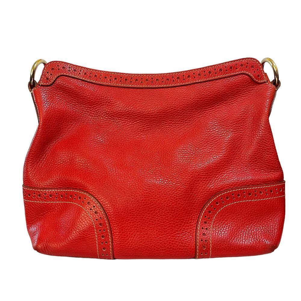 Dooney & Bourke Red Large Slouch French Leather Shoulder Bag Purse #RU776 - Picture 3 of 13